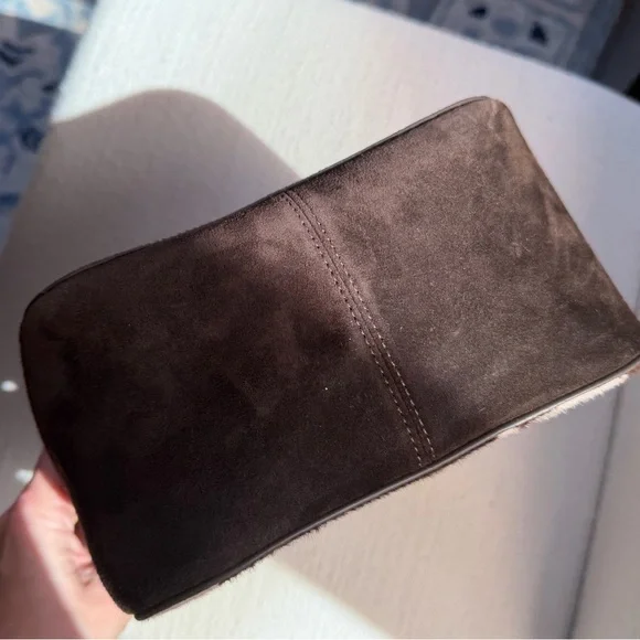 Tory Burch Brown and Cream Cowhide Hobo Bag - Picture 6 of 7